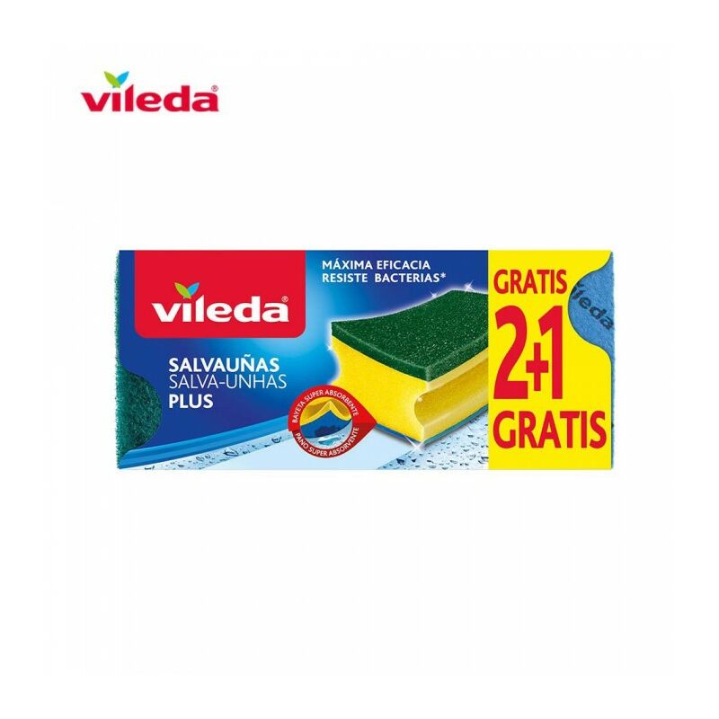 Éponge Antibacterienne 2+1 Grattoir Avec Chiffon 1625891 Vileda,