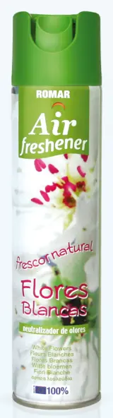 ROMAR AMBIENTADOR SPRAY FLORES BLANCAS 405CC
