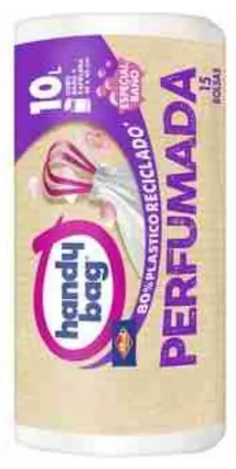 HANDY BAG B. BASURA 10L.BAÑO PERFUMADA 15 UN.