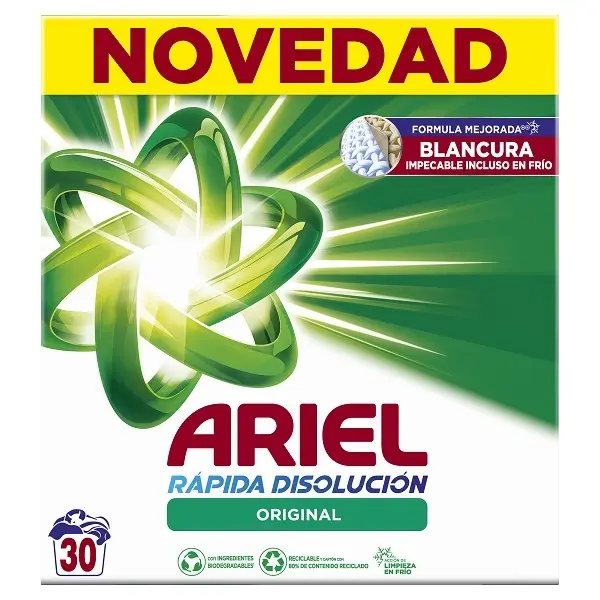 ARIEL DETERGENTE POLVO MALETA REGULAR (30 DOSIS)