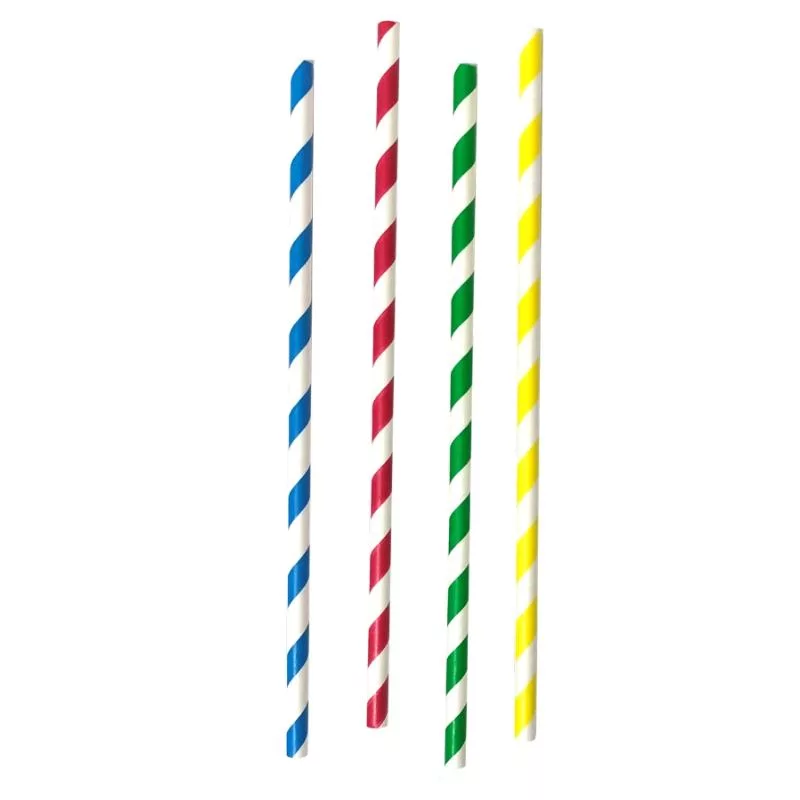 PAJITAS DE PAPEL RECTAS MULTICOLOR Ø6mm. 200mm 100 UDS