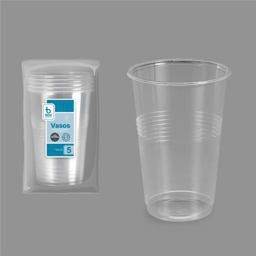 VASO REUTILIZABLE TRANSP. LITRONA PP 5 UDS
