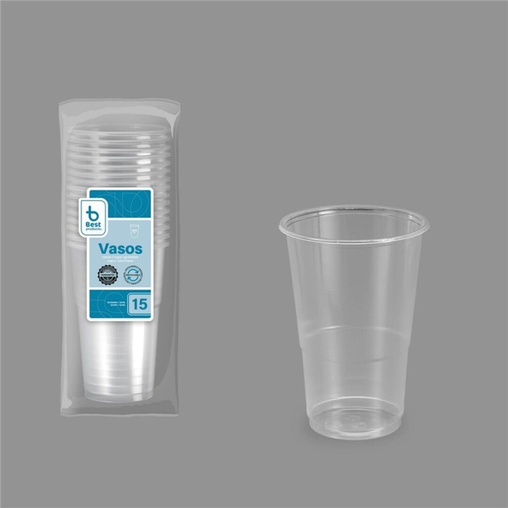 BEST PRODUCTS VASO REUT.  TRANSP. 300 CC PP 15 UDS