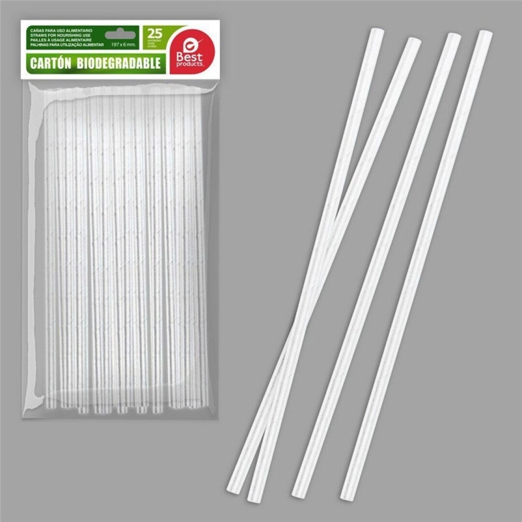 BEST PRODUCTS CAÑA CARTÓN BLANCA 25 UDS