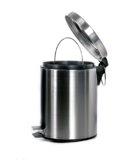 PAPELERA C/PEDAL INOX. BRILLO 3 LITROS 