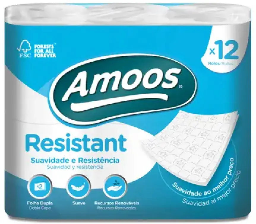 AMOOS HIGIÉNICO 2C AMOOS RESISTANT P12 ROLLOS (13M)