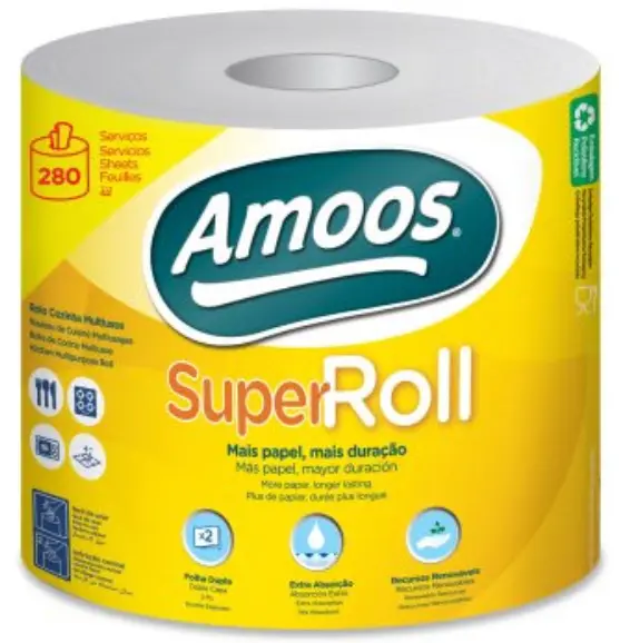 AMOOS PAPEL COCINA MULTIUSOS SUPER ROLL 635 G 280 SERVICIOS 2 CAPAS (1=10 UDS.)
