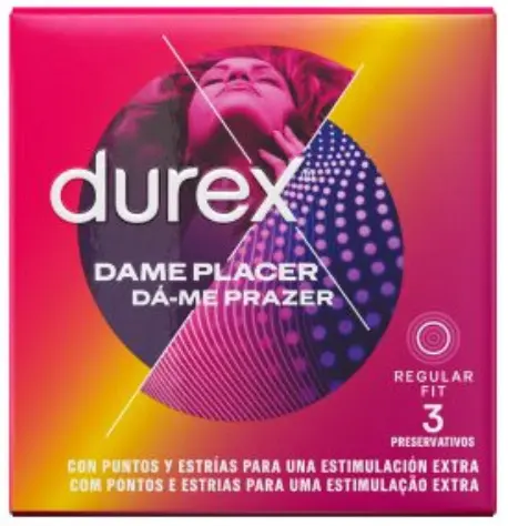 DUREX (3 UDS.) PRESERVATIVO DAME PLACER 