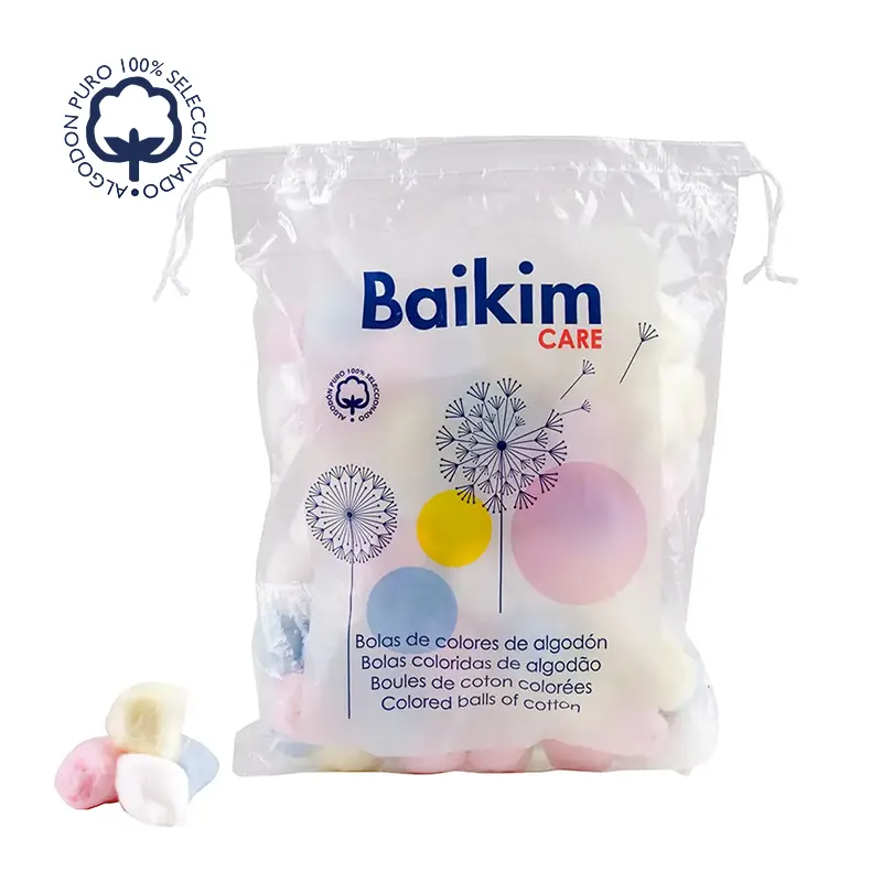 BAIKIM BOLAS DE ALGODON COLORES SURTIDOS (100 U.)