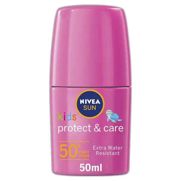 NIVEA SUN ROLL-ON 50ML. PROTECCIÓN NIÑOS SPF50 COLOR ROSA 
