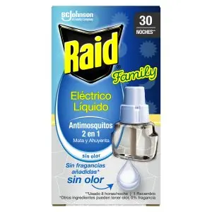 RAID LIQUIDO ANTIMOSQUITOS RECAMBIO FAMILY SIN OLOR 30 NOCHES