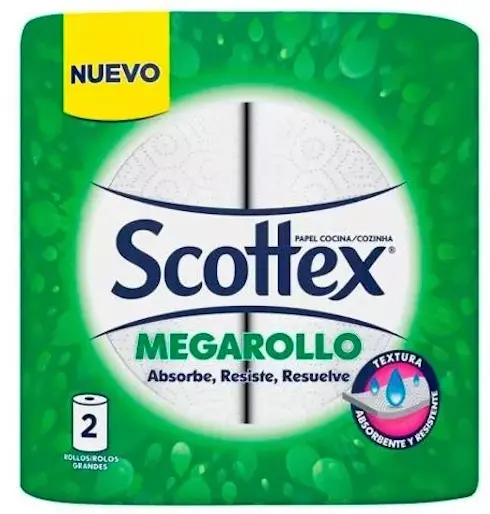 SCOTTEX PAPEL COCINA MEGA ROLLO 12 M 2 CAPAS (2 UDS.)