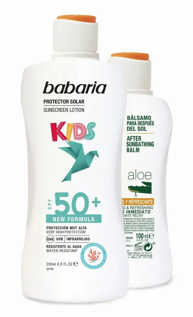BABARIA PROTECTOR SOLAR LECHE 200 ML SPF50+ NIÑOS + BABARIA AFTER SUN 100 ML