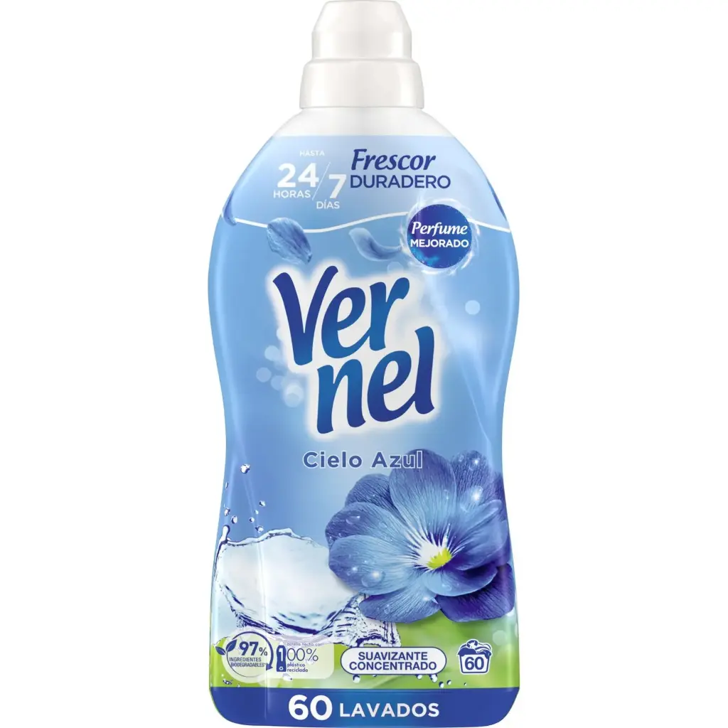 VERNEL SUAVIZANTE CONCENTRADO 1080 ML AZUL (60 DOSIS)