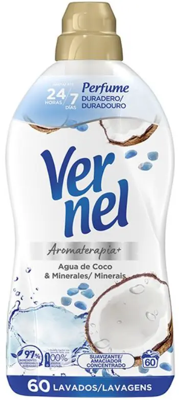 VERNEL SUAVIZANTE CONCENTRADO 1080 ML COCO & MINERALS (60 DOSIS)