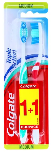 COLGATE CEPILLO DENTAL TRIPLE ACCIÓN MEDIO 2UDS
