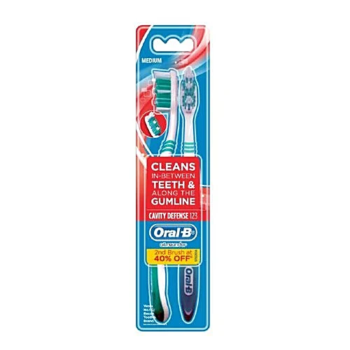 ORAL-B CEPILLOS DENTALES 2UDS 1.2.3 CAVITY DEFENSE MEDIO 40