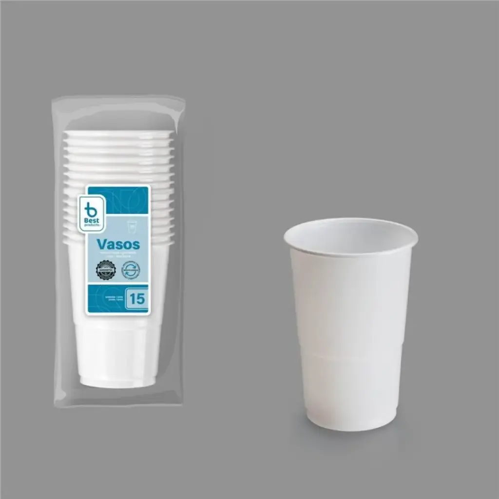S/15 VASO REUTILIZABLE BLANCO 250 CC PP