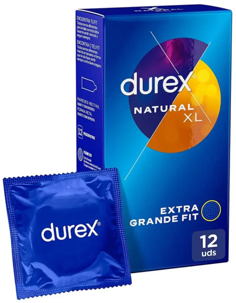 DUREX PRESERVATIVOS NATURAL XL 12UDS