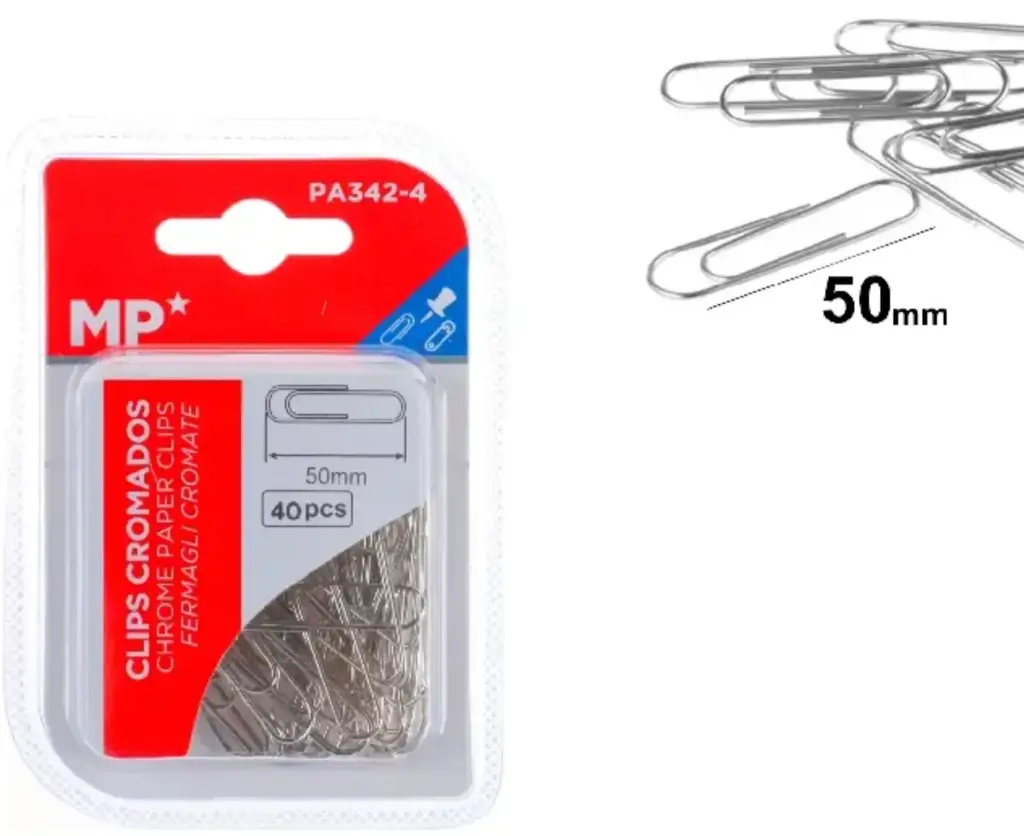 MP CLIPS CROMADOS 50 mm 40 UDS