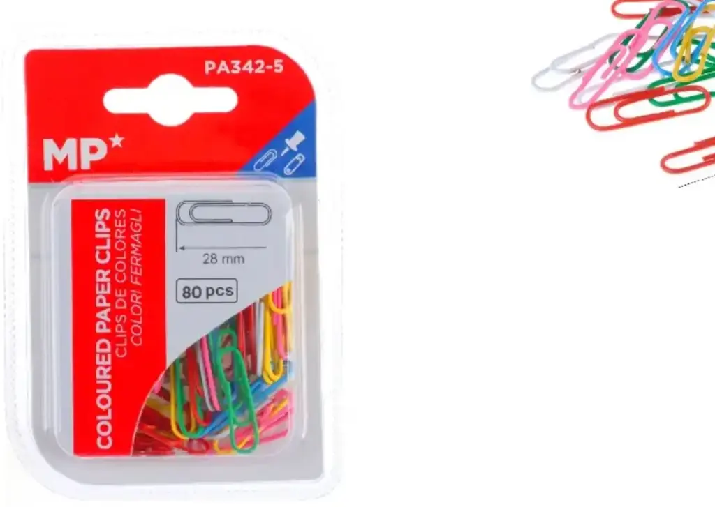 MP CLIPS DE COLORES 28 mm 80 UDS