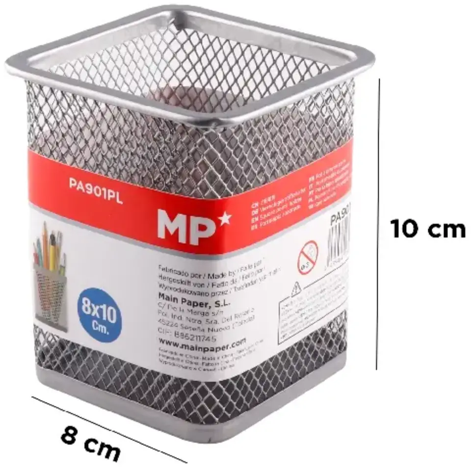 MP PORTALÁPICES CUADRADO PLATEADO 10 X 8 CM