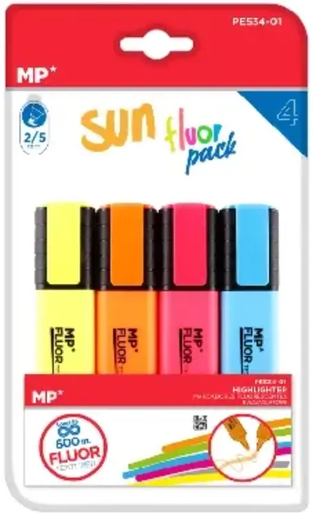 MP MARCADOR TEXTLINER SUN PACK 4 UDS.
