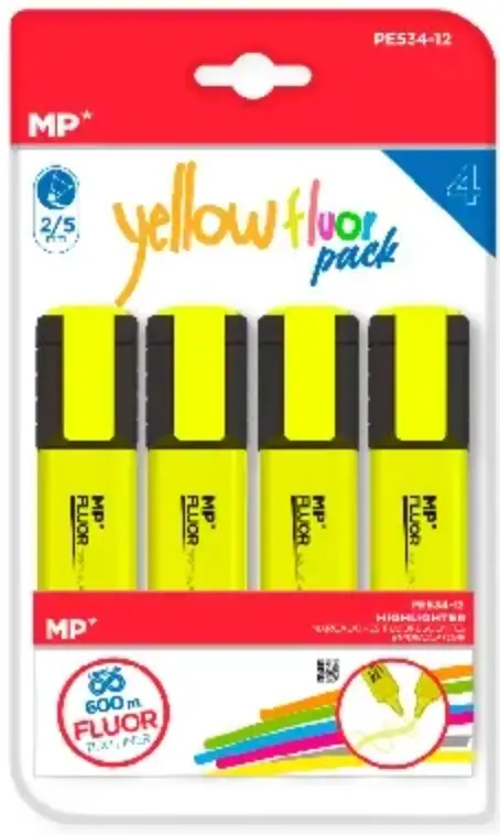 MP MARCADOR YELLOW FLUOR PACK 4 UDS.