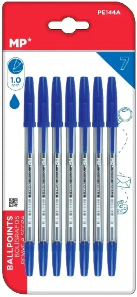 MP BOLÍGRAFOS AZUL PUNTA 1.0 MM 7UDS