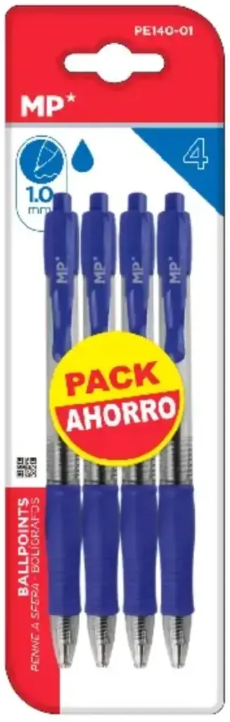 MP BOLÍGRAFOS PUNTA 1.0 MM 4 UDS