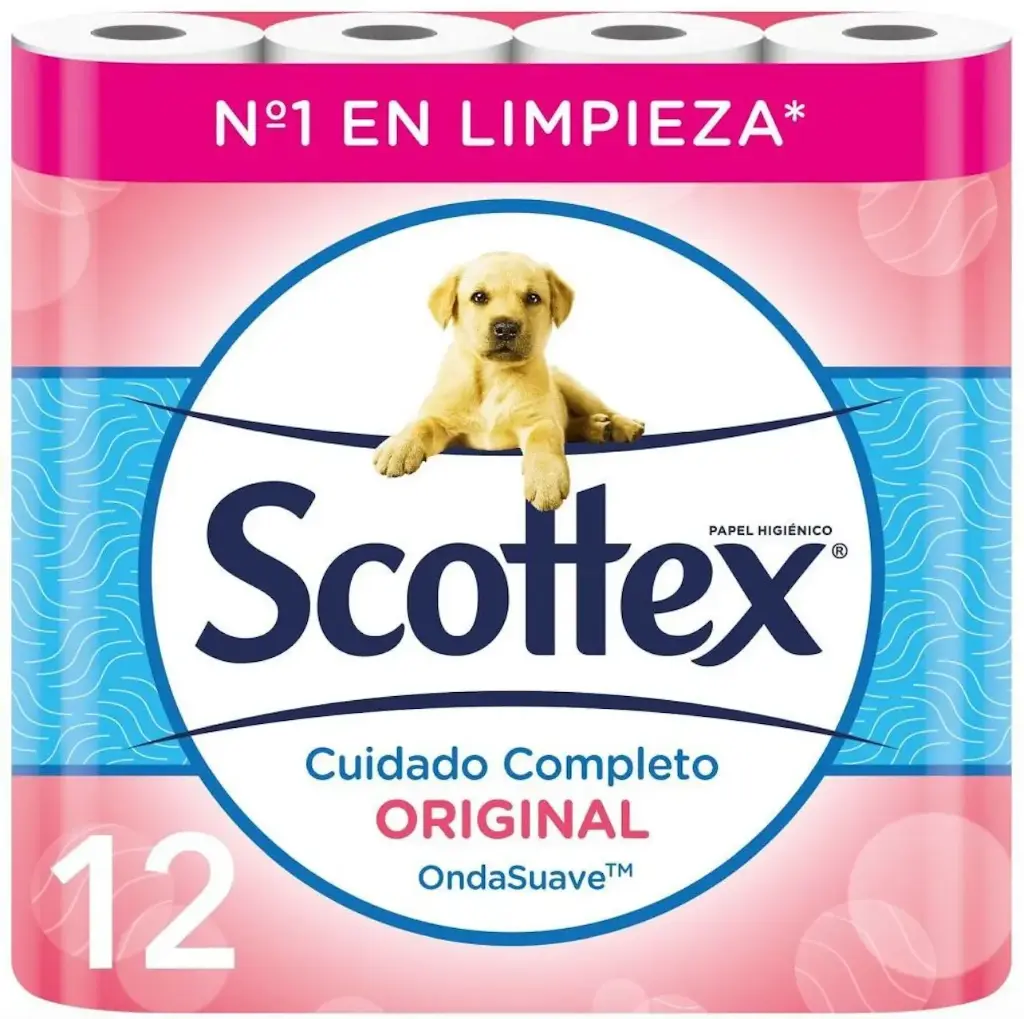 SCOTTEX PAPEL HIGIENICO BLANCO (12 UDS.) 17 M 2 CAPAS