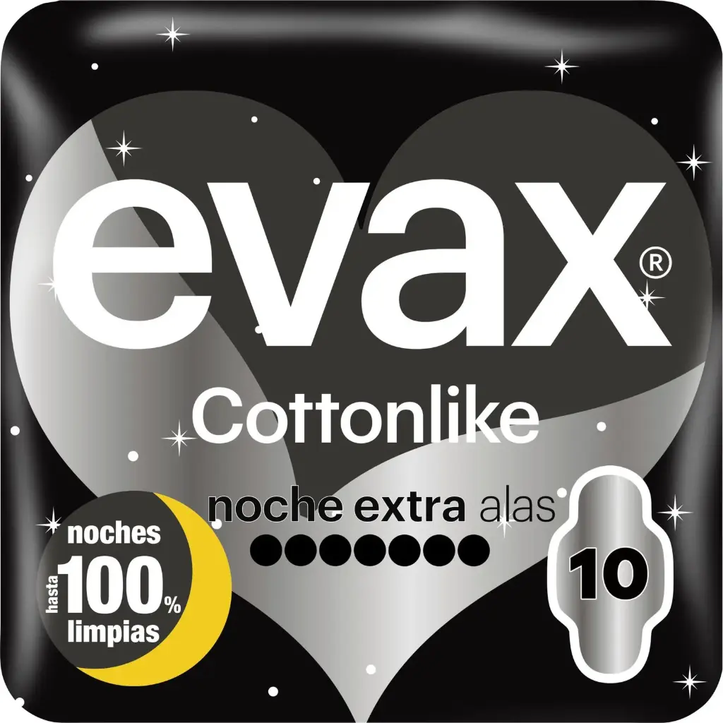 EVAX COTTONLIKE NOCHE EXTRA ALAS (10 UDS.)