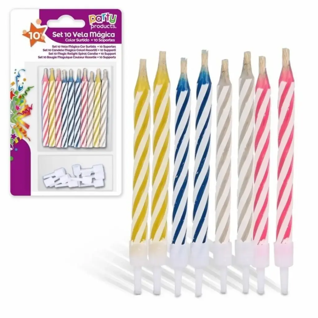BEST PRODUCTS 10 VELA MÁGICA COLOR SURTIDO +10 SOP.