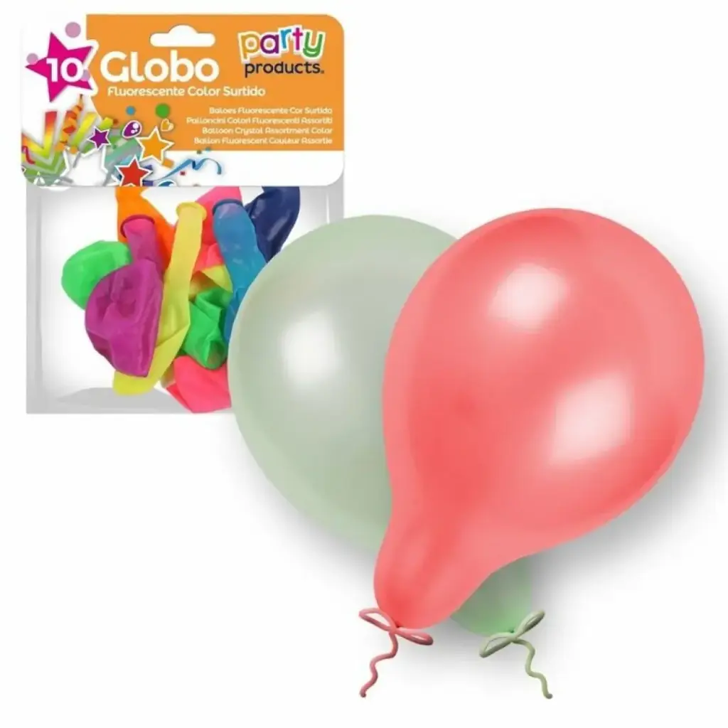 PARTY PRODUCTS GLOBO FLUORESCENTE COLOR SURTIDO  23 CM 10 UDS