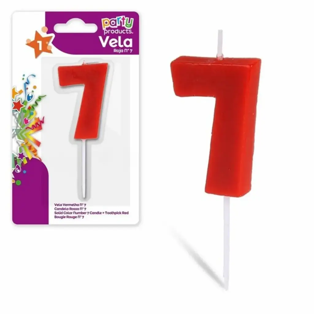 PARTY PRODUCTS VELA COLOR ROJO Nº 7