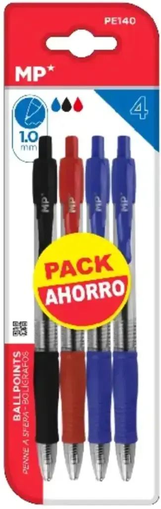 MP BOLÍGRAFOS PUNTA 1.0 mm 4 Uds.