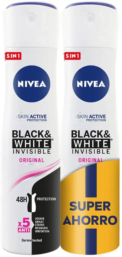 NIVEA DESOD SPRAY BLACK & WHITE INVISIBLE ORIGINAL DUPLO 200ML