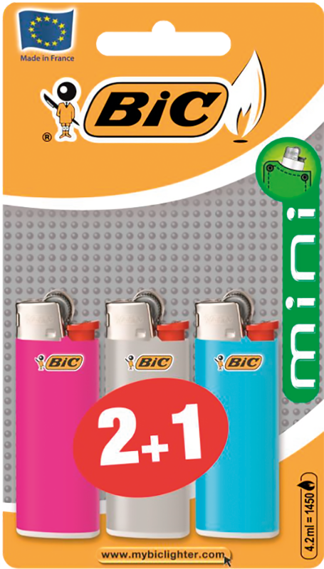 BIC ENCENDEDOR J25 MINI PACK 2+1