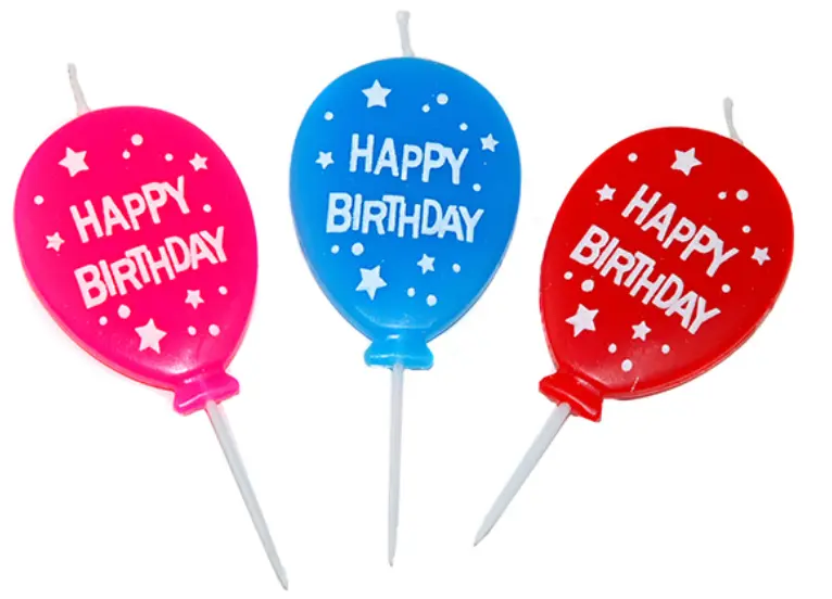 VELA GLOBO HAPPY BIRTHDAY 6CM