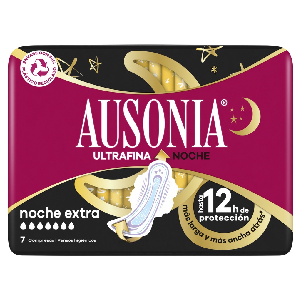 AUSONIA AIR DRY COMPRESAS ALAS NOCHE 7UD ULTRA FINA         