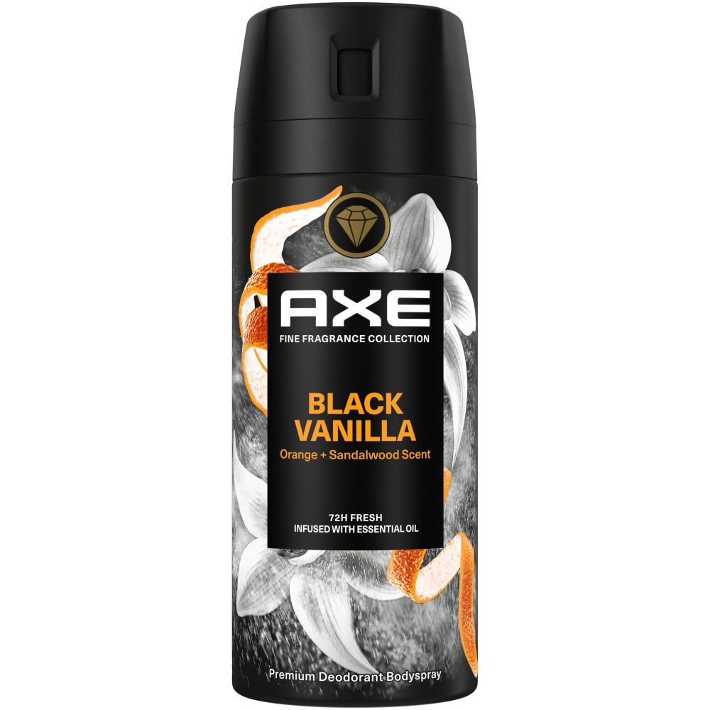 AXE .DESOD 150ML BLACK VANILLA ORANGE+SANDALWOOD 72H.FRESH