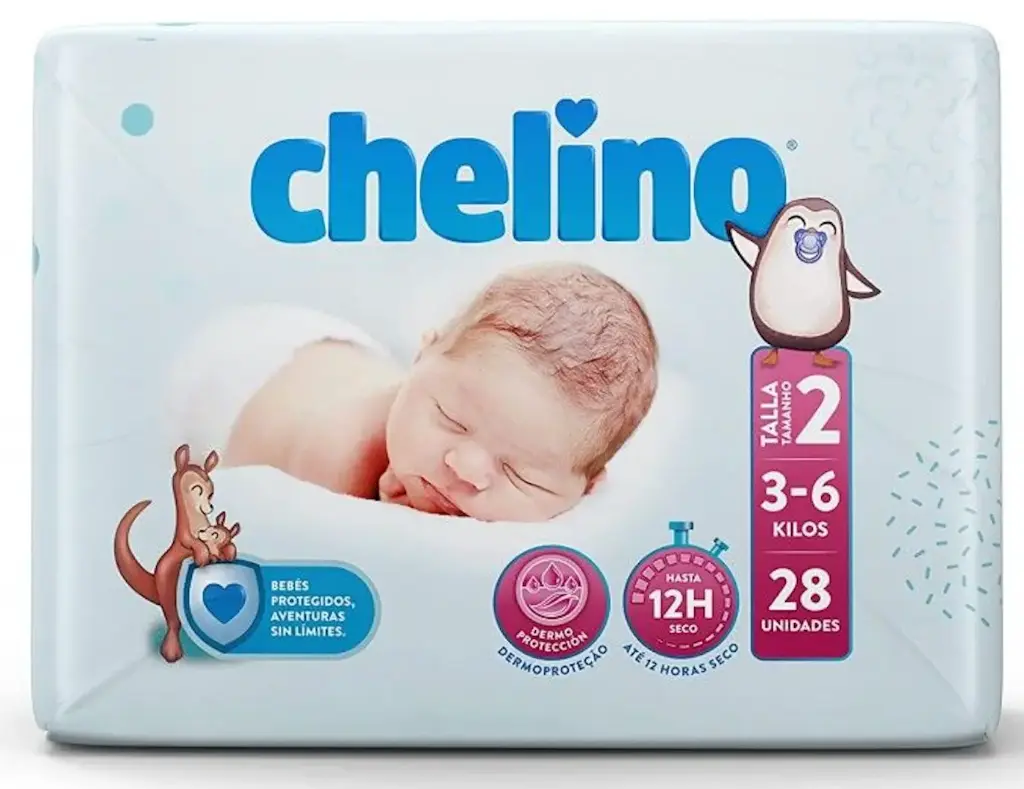 CHELINO PAÑAL TALLA 2 3-6KG.RECIEN NACIDO 28UD.             