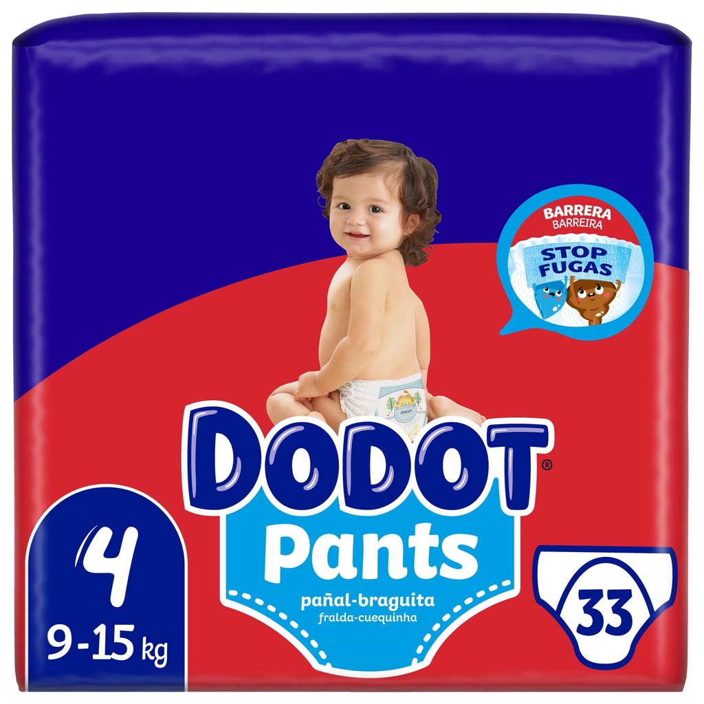 DODOT PANTS T-4. 9-15KG. 33 UDS (NUEVO)