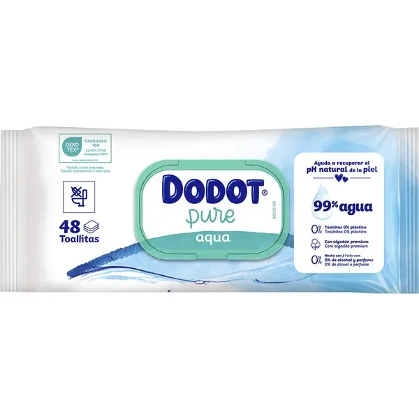 DODOT TOALL.PURE AQUA 48UD.RECAMBIO CON TAPA PLASTIC FREE R3