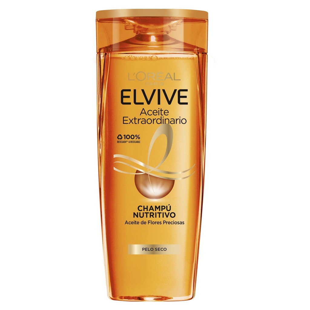 ELVIVE CHAMPU 380ML.ACEITE EXTRA.CAB. SECOS
