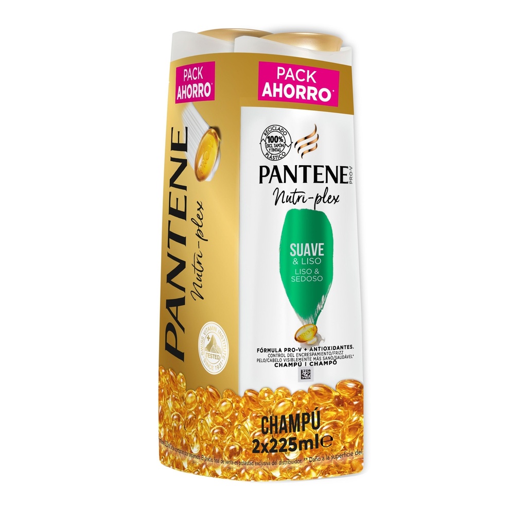 PANTENE CHAMPU 225ML.NUTRI PLEX DUPLO SUAVE Y LISO PACK AH