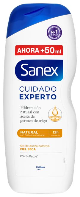 SANEX GEL 600 ML CUIDADO EXPERTO NATURAL PIEL SECA