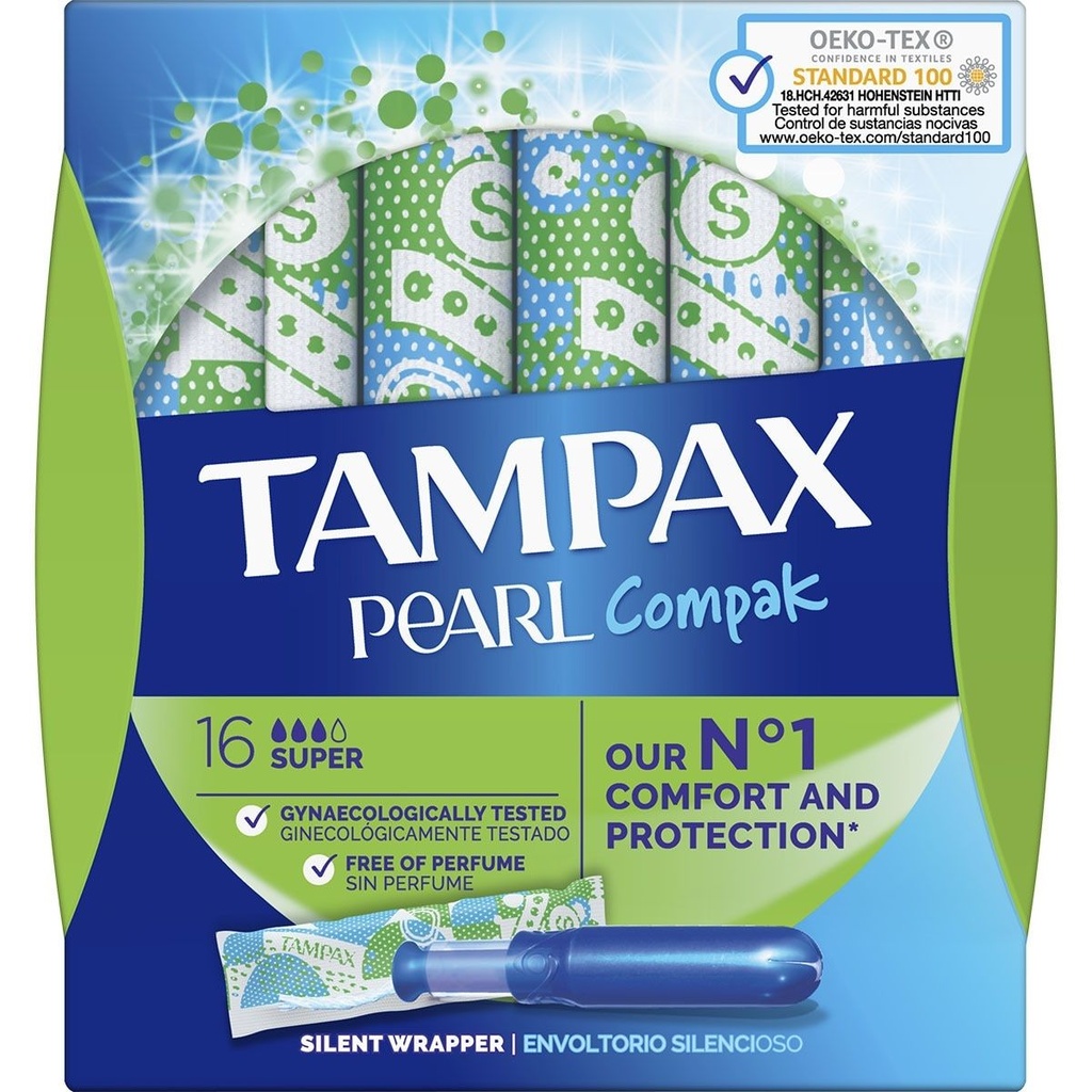 TAMPAX COMPACK PEARL TAMPONES 16 UDS SUPER                  