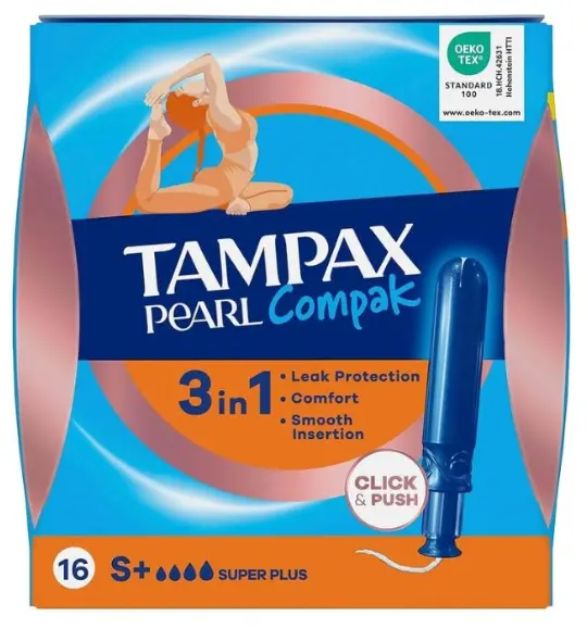 TAMPAX COMPACK PEARL TAMPONES 16 UDS SUPER PLUS