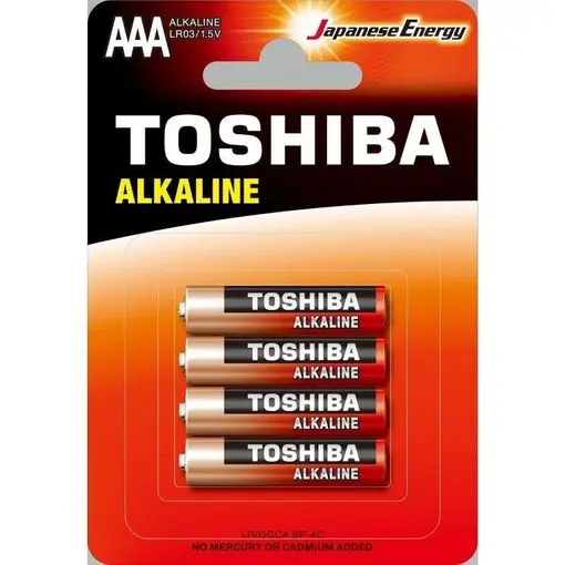 TOSHIBA ALKALINE PILAS 4UD.AAA LR03. ALCALINA